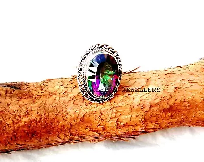 Natural Mystic Topaz Ring Solid 925 Sterling Silver Ring Handmade Ring • $34.99