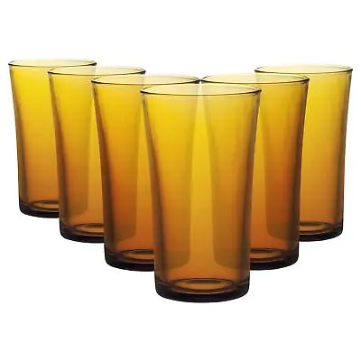 £13.99 • Buy 6x Duralex Lys Highball Glasses Tall Glass Drinking Tumblers Set 280ml Amber