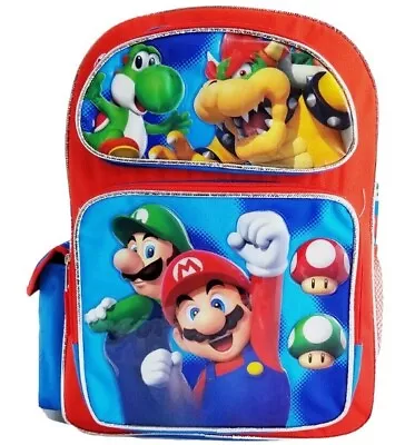 Super Mario 16  Large Travel School Backpack NEW!! • $25.99