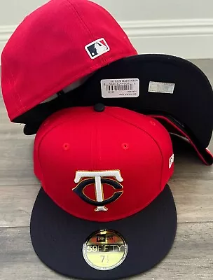 New Era Cap 59FIFTY Minnesota Twins TC Red Navy Alternate 2 Alt2 Hat Fitted 5950 • $27.29