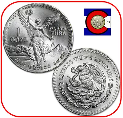 1984 Mexico Libertad 1 Oz BU Mexican Silver Coin In Direct Fit Capsule • $49.95