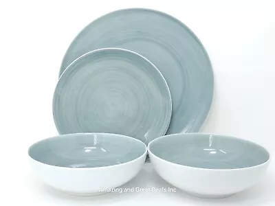 Mikasa Savona Grey Dinnerware Set Of 4 Pc Bowls/Salad/Dinner Plates Porcelain • $53.99