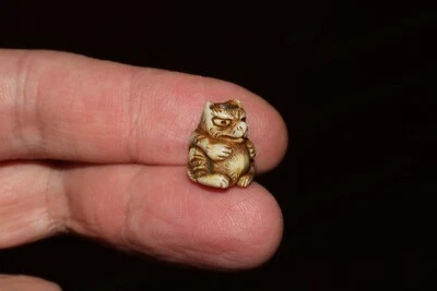 £53.54 • Buy Japanese Antique  Netsuke Ojime Bead Button Tanuki.