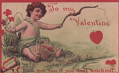 £2.57 • Buy To My Valentine Postcard Cupid He'll Get You If You Don't Watch Out