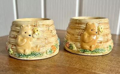 Classic Pooh Egg Cup Border Fine Arts A4442 Enesco 2005 - Bee Hive Apiary Winnie • $14.92