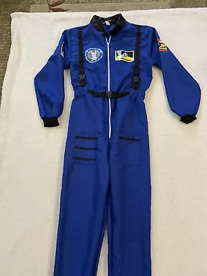 Adults Unisex Adult SMALL Astronaut Costume Blue Coveralls Half Zip LS Patches • $23.99