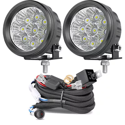 2x3.5Inch Round LED Driving Lights Offroad Spot Flood Pods + Wiring Harness Kit • $52.95