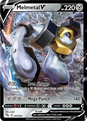 Pokémon TCG Melmetal V Pokemon GO 047/078 Holo Ultra Rare NM • $2.20