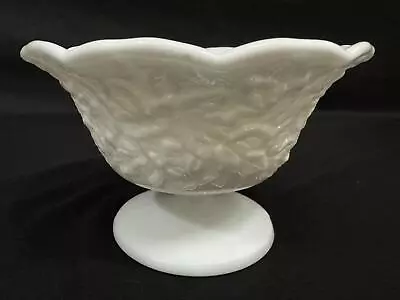 Vintage Westmoreland Bramble Milk Glass Compote Footed Bowl • $16.72