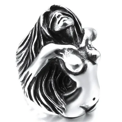 Vintage Angel Venus Goddess Ring Stainless Steel Beautiful Body Biker Men's Ring • $11.98