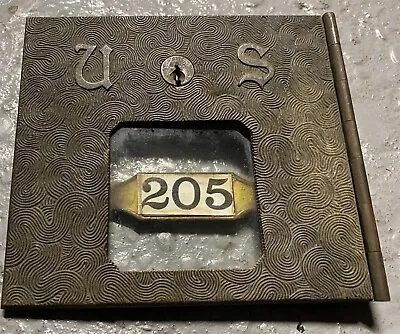  Antique Cast Swirly Face USPS P.O Box Door 205 Patents '97 -'93 Y&T Odd Size • $84.99