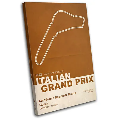 Autodromo Nazionale Monza Italian Grand Prix F1 Race Track Canvas Artwork Print • £19.99