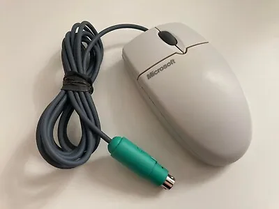 Microsoft Wheel Mouse 3.0 PS/2 Compatible ~ 2 Button Grey With Scroll • £19.99