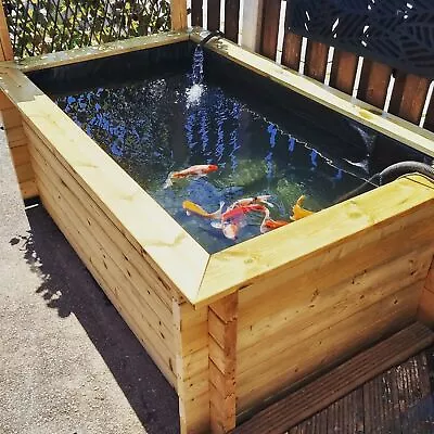 1020mm Deep Raised 44mm Tanalised Log Wood Timber Garden Koi Aquarium Pond Kit • £688