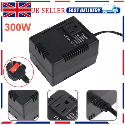 300W Power Converter Adapter AC220V To 110V/120V Dual Voltage Converter UK Plug • £30.93