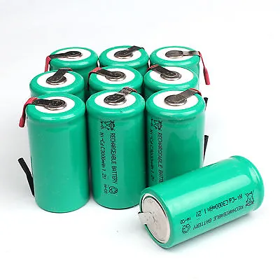 Lot 1~10pc 3000mAh Ni-CD C SIZE 1.2V Rechargeable Battery W/ Tab Universal Green • $6.31