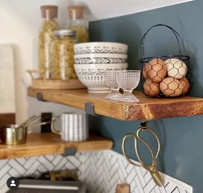 Rustic Shelving Solid Wooden Shelf (Inc. Brackets). Scaffold Board • £30.91