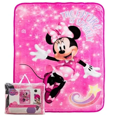 Alkam Home Twin Blanket Designer Print Plush Throw Blanket Minnie Mouse Pink • $36