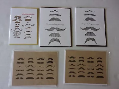 Lot/5 New Mustache Greeting Cards-Blank Inside-Birthday-Grow Crazy/What's Growin • $9.99