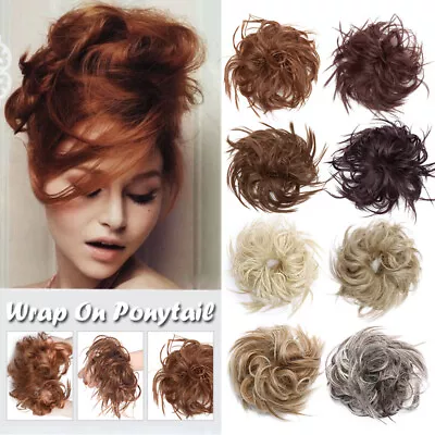 £9.50 • Buy UK LARGE Curly Messy Bun Hair Piece Scrunchie Thick Hair Updo Extension Ponytail