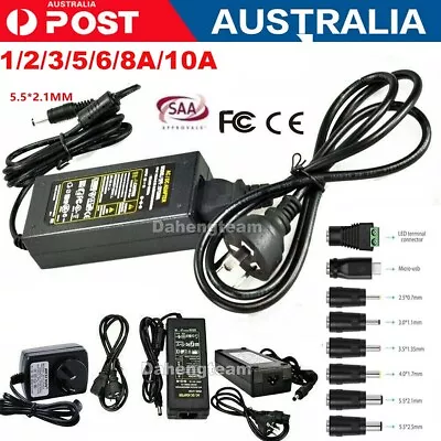 AC 240V Converter Adapter Output DC 12V 24V 1A 2A 3A 5 10A Power Supply Charging • $18.04