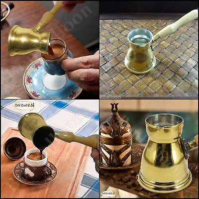 Coffee Turkish Pot Greek Maker Copper Arabic Cezve Hammered Stovetop Thickest Oz • $28.97