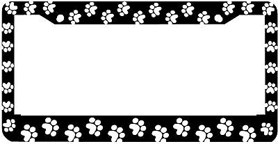 BLACK PAW PRINTS CRITTER DOG CAT License Plate Frame  • $5.99