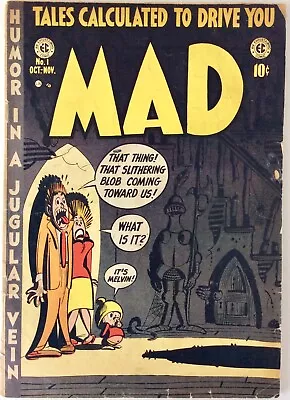 Mad #1 EC COMICS 1952 MAD MAGAZINE  GOLDEN AGE COMIC VG KEY ISSUE • $1750