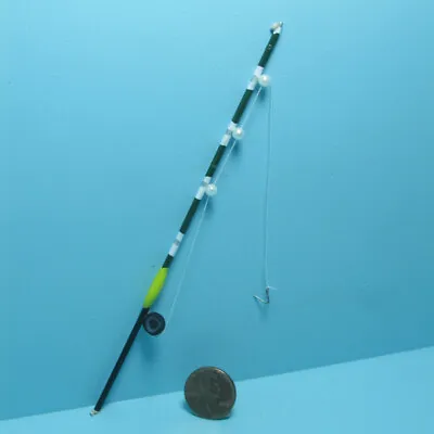 Dollhouse Miniature Wood Fishing Pole With Line And Hook B0179 • $3.14