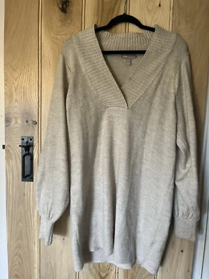 £10 • Buy Asos Jumper Dress Knitted Beige Size 12