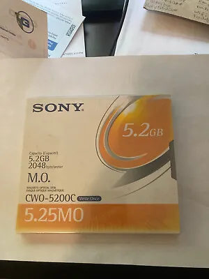 Lot Of 7 Sony Optical Disk 5.2gb 2048 Cwo-5200c 5.25mo New Factory Sealed 7 Pcs • $70