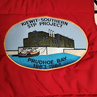 Prudhoe Bay 1983 To 1984 Kiewit Southern Arco STP Project Vest Med Vtg Red • $65