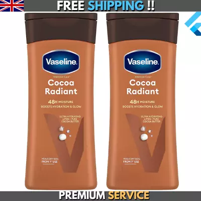 Vaseline Intensive Care Body Lotion Cocoa Radiant 2 Pack 200ml Best Result UK • £9.80