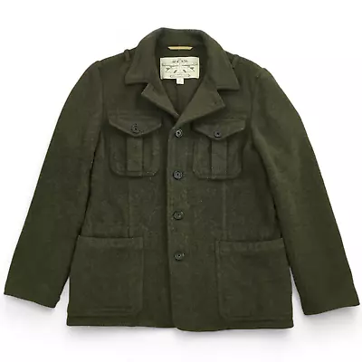 VTG Banana Republic Jacket Mens Small Green Wool Safari & Travel Military Field • $97.50