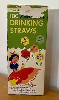 Vintage Sweetheart Extra Long Drinking Straws Paper Pastel Rare C1 • $12