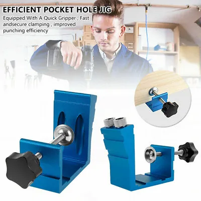 46Pcs Pocket Hole Jig Kit Woodworking Drill Tool Wood Joint Screw Hole Locator • $31.36
