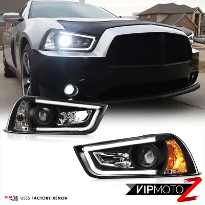 For 11-14 Dodge Charger HID MODEL Halo Angel Eyes LED Projector Black Headlight • $272.24