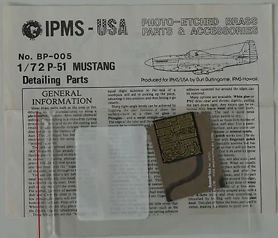 IPMS-USA BP-005 1/72 North American P-51 Mustang Detailing Parts • $31.60