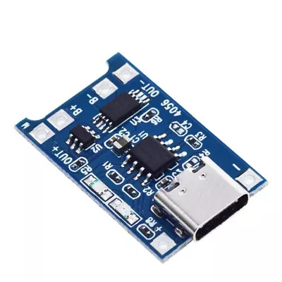 5V 1A USB Type C 18650 TP4056 Lithium Battery Charger Module Charging Board • £3.15