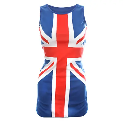 Adult Women Fancy Dress Costume Union Jack Flag Coronation Party 90's Icon Royal • £14.99
