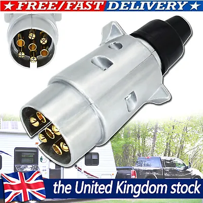 7 Pin Electric Trailer Towing Plug Wiring Connector Socket Towbar Heavy Duty 12V • £5.89
