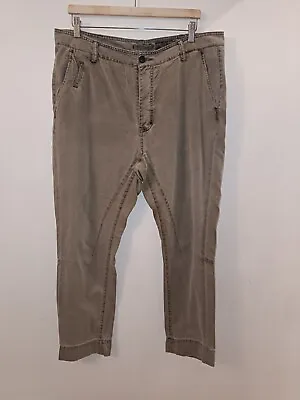 All Saints Spitalfields 100% Cotton Button Fly Khaki Jeans Trousers Sz 34 L28.5 • £15