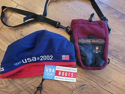 Vintage USA 2002 Olympic Team Roots Beanie Beret Cap Hat Salt Lake NWT And Bag • $12.99