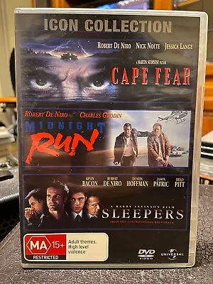 Midnight Run Cape Fear Sleepers DVD Icon Collection Robert De Niro R24 • $6.52