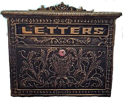 Retro Vintage European Mailbox Cast Iron Aluminum Wall Mount Locking Letter Box  • $120