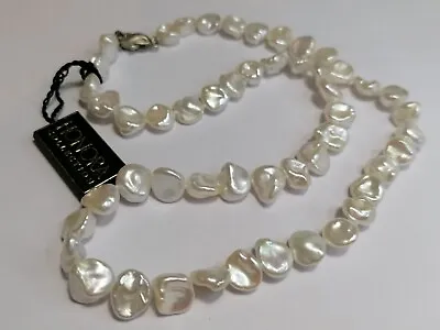 925 Sterling Silver Genuine HONORA Cultured Freshwater Pearl Necklace Keshi 161 • £78