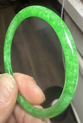 Old Hand Made Chinese Genuine Green Jade Bangle Bracelet 16.2 Grams • $11.50