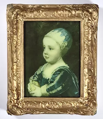 Antique Framed Print On Curved Glass  The Baby Stuart  By Anthony Van Dyck • $48