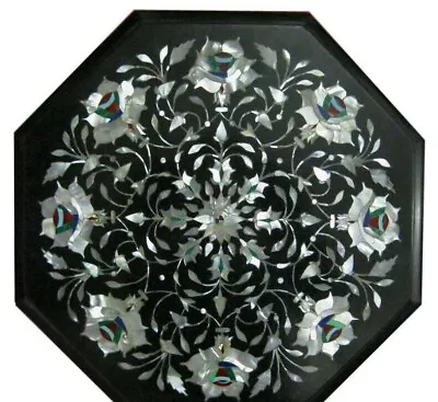 £203.08 • Buy 12  Marble Side Table Top Semi Precious Stones Inlay Pietradura Handmade Work
