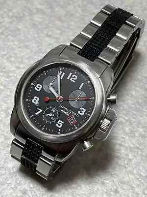 Hamilton Khaki Watch Men's 37mm Quartz Date Round Black Vintage Swiss Made • $229.50